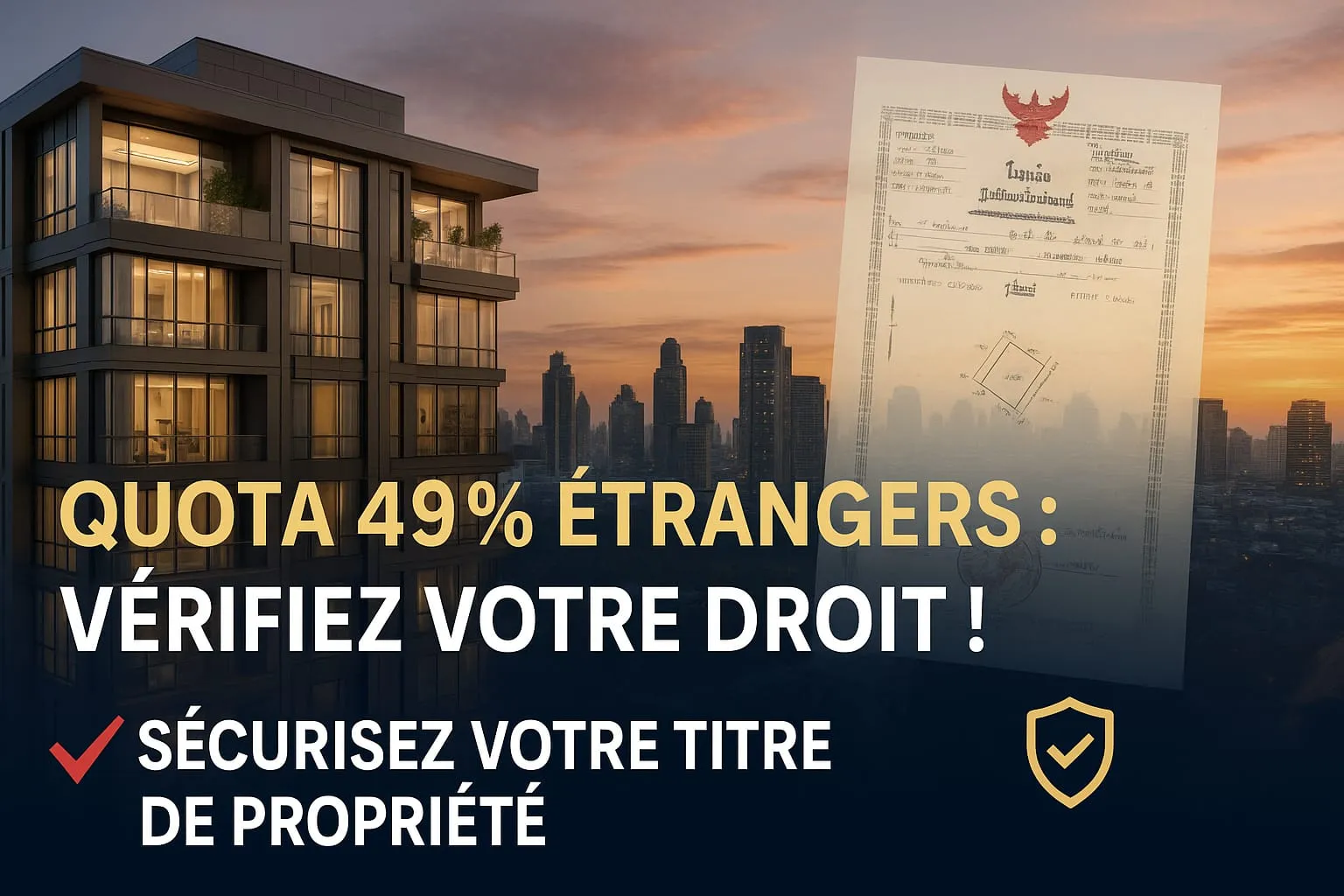 Condo foreign quota : comment vérifier le 49 % et sécuriser votre titre de propriété